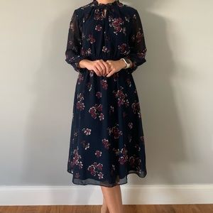 Loft navy floral dress
